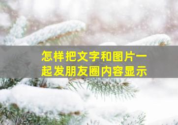 怎样把文字和图片一起发朋友圈内容显示