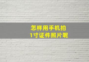 怎样用手机拍1寸证件照片呢