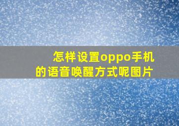 怎样设置oppo手机的语音唤醒方式呢图片