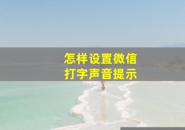 怎样设置微信打字声音提示