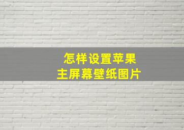 怎样设置苹果主屏幕壁纸图片