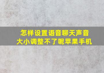 怎样设置语音聊天声音大小调整不了呢苹果手机