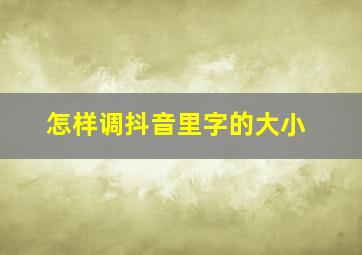 怎样调抖音里字的大小