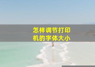 怎样调节打印机的字体大小