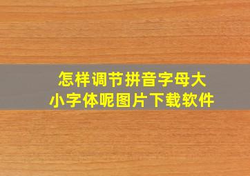 怎样调节拼音字母大小字体呢图片下载软件