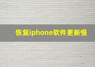 恢复iphone软件更新慢