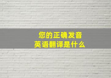 您的正确发音英语翻译是什么