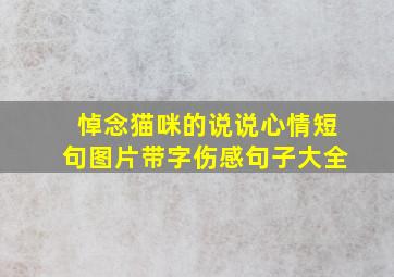 悼念猫咪的说说心情短句图片带字伤感句子大全