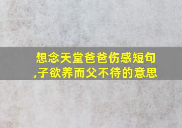 想念天堂爸爸伤感短句,子欲养而父不待的意思