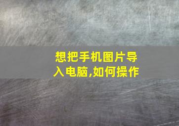 想把手机图片导入电脑,如何操作