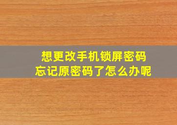 想更改手机锁屏密码忘记原密码了怎么办呢