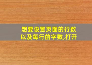 想要设置页面的行数以及每行的字数,打开