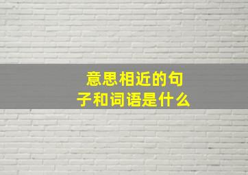 意思相近的句子和词语是什么