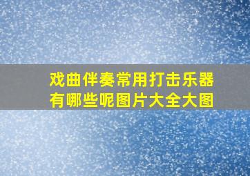 戏曲伴奏常用打击乐器有哪些呢图片大全大图