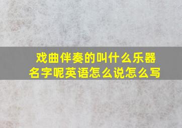 戏曲伴奏的叫什么乐器名字呢英语怎么说怎么写