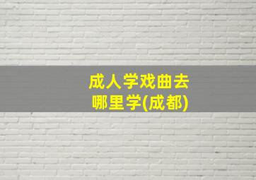 成人学戏曲去哪里学(成都)