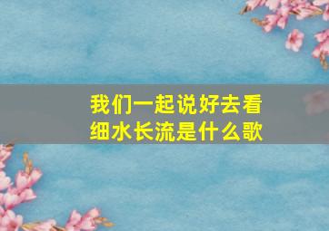 我们一起说好去看细水长流是什么歌