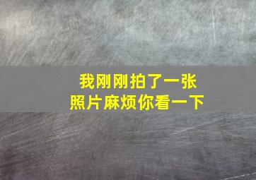 我刚刚拍了一张照片麻烦你看一下