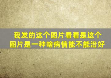 我发的这个图片看看是这个图片是一种啥病情能不能治好