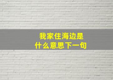 我家住海边是什么意思下一句