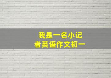 我是一名小记者英语作文初一