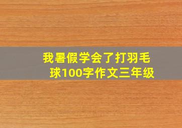 我暑假学会了打羽毛球100字作文三年级