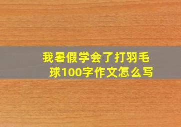 我暑假学会了打羽毛球100字作文怎么写