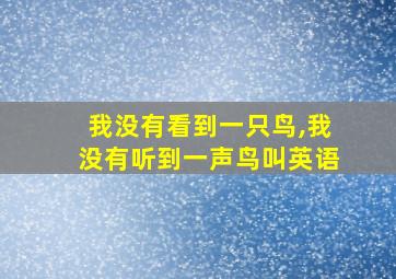 我没有看到一只鸟,我没有听到一声鸟叫英语