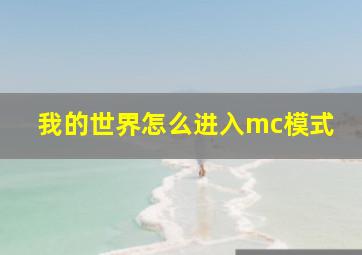 我的世界怎么进入mc模式