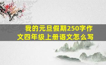 我的元旦假期250字作文四年级上册语文怎么写