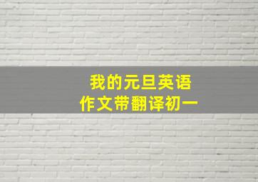 我的元旦英语作文带翻译初一