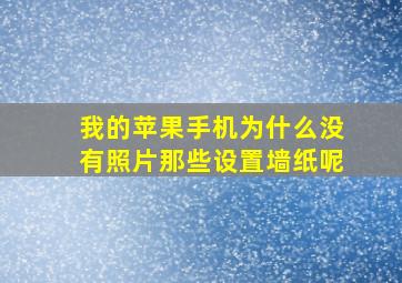 我的苹果手机为什么没有照片那些设置墙纸呢