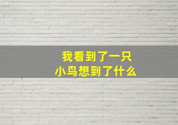 我看到了一只小鸟想到了什么