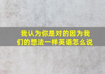 我认为你是对的因为我们的想法一样英语怎么说