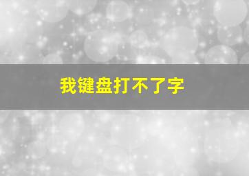 我键盘打不了字