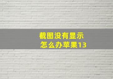 截图没有显示怎么办苹果13