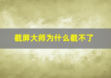 截屏大师为什么截不了