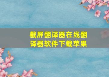 截屏翻译器在线翻译器软件下载苹果