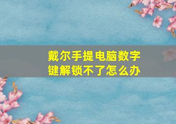 戴尔手提电脑数字键解锁不了怎么办