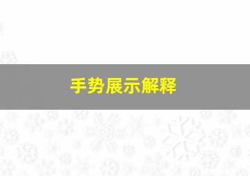 手势展示解释