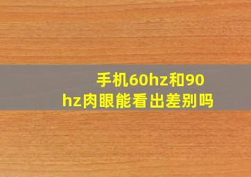 手机60hz和90hz肉眼能看出差别吗