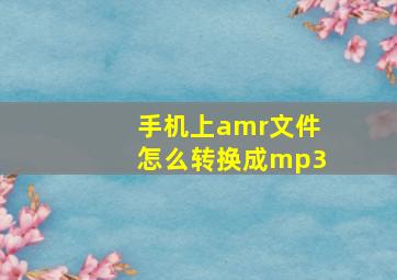 手机上amr文件怎么转换成mp3