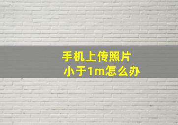 手机上传照片小于1m怎么办