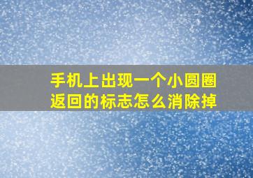 手机上出现一个小圆圈返回的标志怎么消除掉