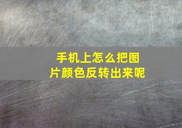 手机上怎么把图片颜色反转出来呢