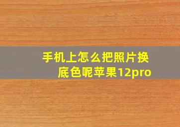 手机上怎么把照片换底色呢苹果12pro