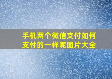 手机两个微信支付如何支付的一样呢图片大全