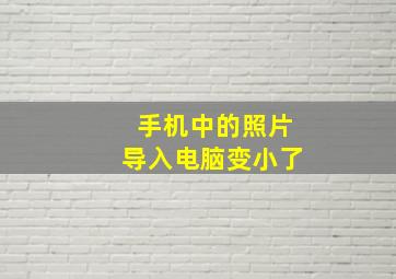 手机中的照片导入电脑变小了