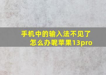 手机中的输入法不见了怎么办呢苹果13pro