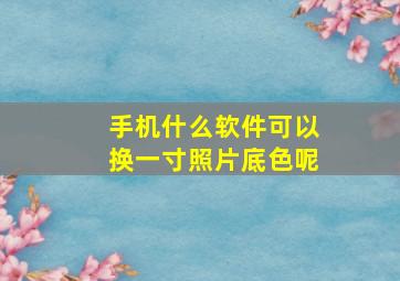 手机什么软件可以换一寸照片底色呢